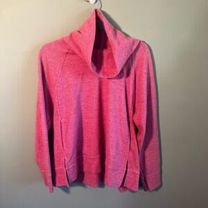 Nike Women's Berry Pink Cowl Neck Pullover Training Fleece Sweater Top, Medium